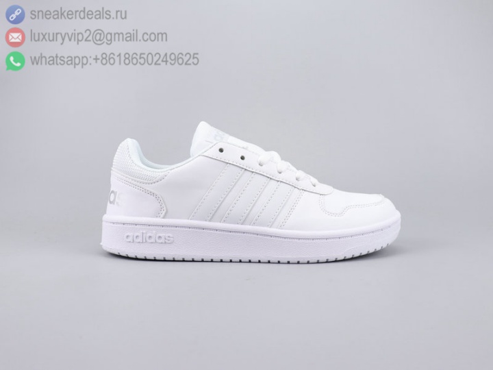 ADIDAS NEO HOOPS 2.0 ALL WHITE UNISEX SKATE SHOES